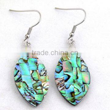 Fashion Cut Out Mosaic Earrings Luxury Square Shell Earrings Jewelry Korean Female Abalone Shell Hoop Earrings photo-2
