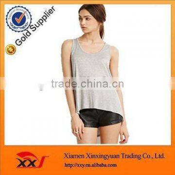 New Design High Quality Lady's Plain Sleeveless Cutout Back Top Cheap photo-2