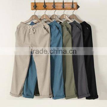 Low MOQ Sample Available Wholesale Man Straight Loose Fit Breathable Linen Pants photo-4
