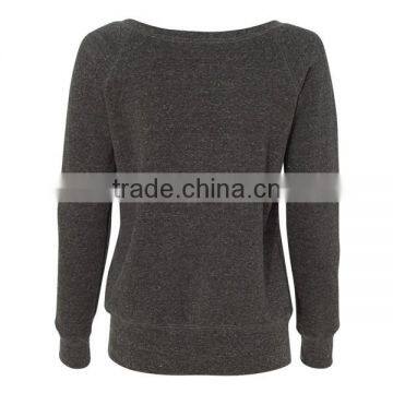 High Quality Tri-blend Sweatshirt for Women , Wholesale Crew Neck Heather Gray Sweatshirt photo-2