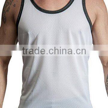 Custom Mens Polyester Mesh Sport Gym Tank Top photo-5