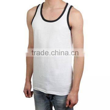 Latest Design Fashion Gym Wholesale 100 Cotton Blank Mens Tank Top photo-6