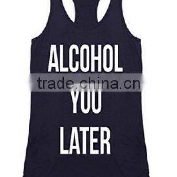 Hot quality custom printing women casual vest tank top gym clothing