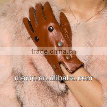 button design lady lovely leather gloves