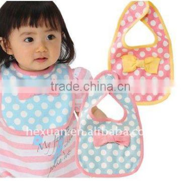 2 colors mixed Baby Bibs, Bow girl bib Good quality baby bibs