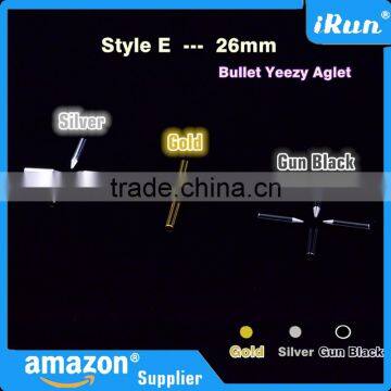 26mm Bullet Shape Gold Metal Aglets - Customized Yeezy Shoelaces Metal Aglets - Gold Metal Tips - Hip Bullet Aglets - 3 Colors photo-3