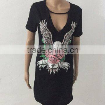 2017 New Fashion Black V Neck Halter Dress Apparel photo-3