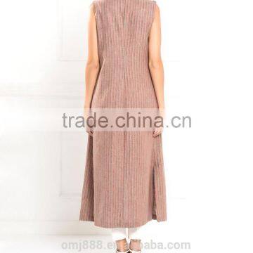 Fashion Ladies Pocket Red Long Vest Pattern photo-2