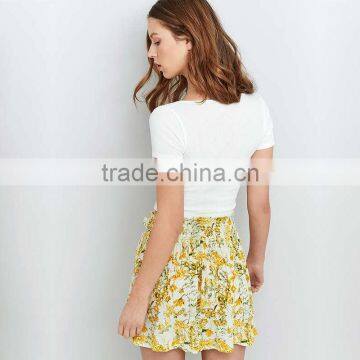 2017 Ladies Ribbed Deep V-neck Short Sleeves Ballet Wrap Crop Cami Tops photo-4