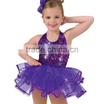 2016 New !!- kids off shoulder sequin leotard ballet tutu