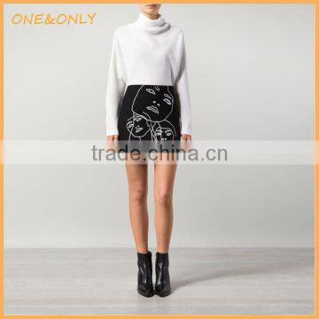Latest fashion black mini skirt