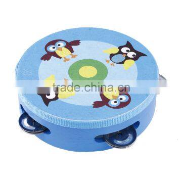 Tambourine Party Favors Wholesale Wood Tambourine Mini Kids Instruments Logo Printed Tambourine photo-2