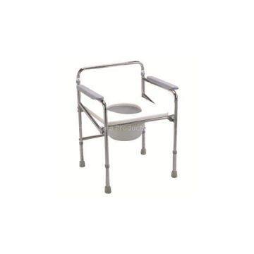 #JL896 – Folding Steel Commode Chair With Plastic Armrests