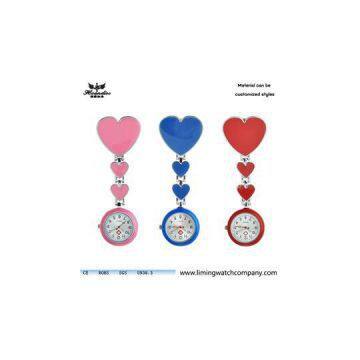 Alloy Case Silicone Hanging Quartz Nurse Watch With Heart-Shaped For Hospital Doctor New Style Top Selling