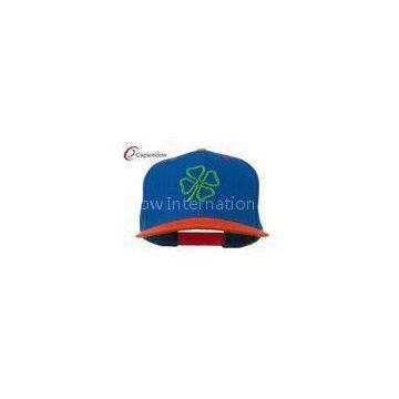 Royal Orange 3D Clover Embroidered Two Tone Snapback Baseball Caps