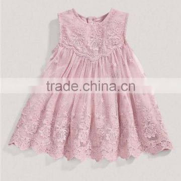 Wholesale High Quality Cute Girls Baby Lace Princess Sleeveless Dress Kids Wear Pink Baby Girls Shinny Dress