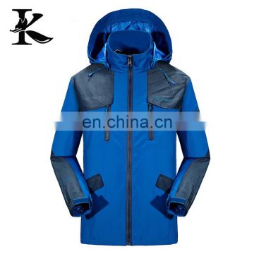 Blue breathable windproof waterproof hiking men and women wear jacket