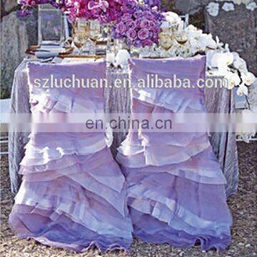 Modern Design Fancy Ruffles Purple Chair Covers