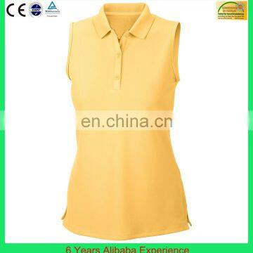 Sleeveless polo shirt, Yellow polo shirt, Promotional plain polo shirt-6 Years Alibaba Experience