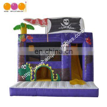 Outdoor playground pirate inflatable combo jumping bouncer with kids toy