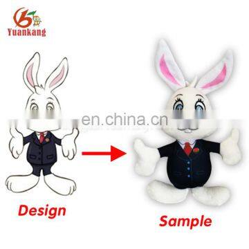 Dongguan customized made stuffed rabbit character plush doll toy maker