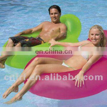 PVC pool floating lounger with cup holder