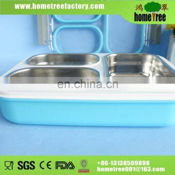 Stainless Steel 3 Compartment Insulated Lunch Box With Leakproof Silicone photo-4