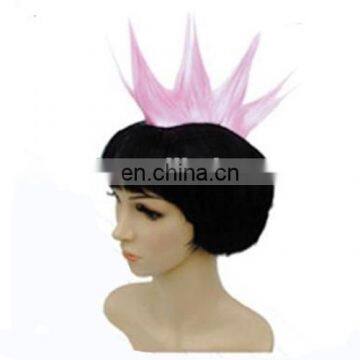 MCW-0420 Party Masquerade synthetic short women black and pink Punk wig