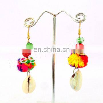 Handmade Pom pom Earrings- Antique pom pom Earrings/Designer Shall Pom Pom Earrings