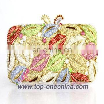 New wholesale Crystal studded stone clutch bag india for women party high quality stone clutch bag