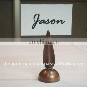 Metal Leaf Wedding Favor Place Card Holder