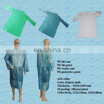 reusable PE visitor coat/disposable PE lab coat