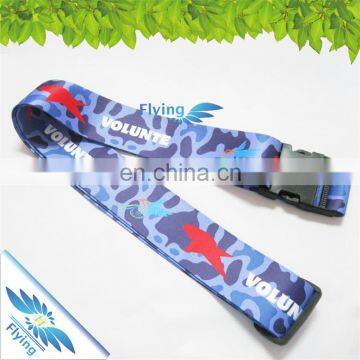 custom heat transferred logo polyester luggage belt with digital scale