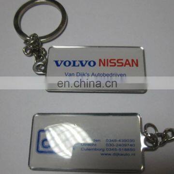 Cut Shape Promotional Metal Custom Keychain Logo Printing With Epoxy photo-5