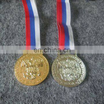 bulk 3D embossed logo made Russian emblem gold silver bronze medal for events