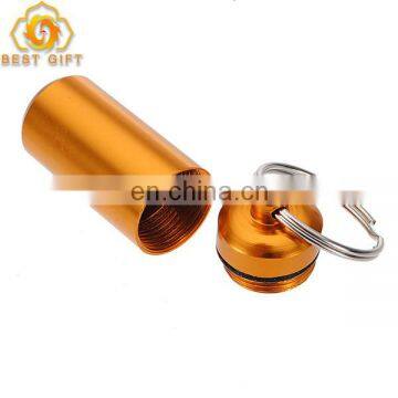 Custom Logo Aluminum Pill Holder Keychain