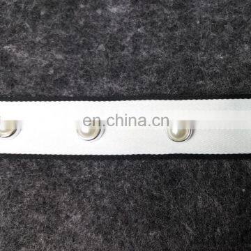 Black and White Handmade Ribbon With Pearl Rivet in 2.6cm photo-4