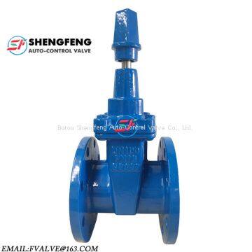 DIN F4 PN16 PN10 NBR GGG50 cast iron sluice gate valve