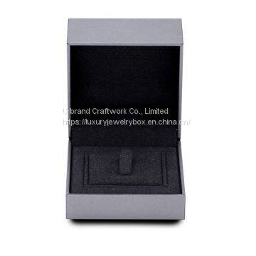 PU leather ring gift packaging box with sleeve custom logo drawing type wedding ring box