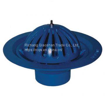 Ductile Iron full-flow 180 degrees vertical DN80 mm roof outlet – center bolt with the round dome