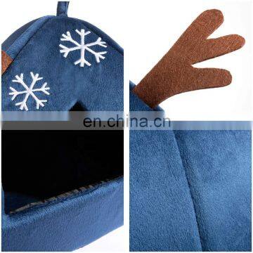 Self-Warming 2 in 1 Foldable Comfortable Triangle Cat Bed Tent House photo-6