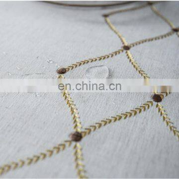 Custom Printed Waterproof Linen Ruffled Party Dinner Table Cloth Solid Embroidery Checkered Design Tablecloth photo-6