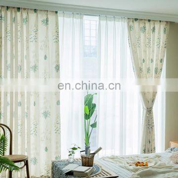 Wholesale Cheap Beatiful Flowers Printed Cotton Linen Fabric Drapes Window Curtain Made Order Room photo-2