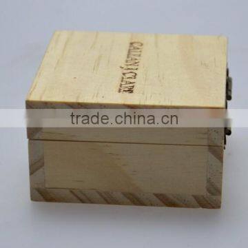Natural Color Unfinished Burnt Stamp Logo Wooden Boxes,hinge Box Wood Accept OEM photo-2