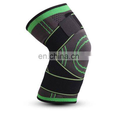 Amazon Wholesale Retail Elastic Knitted Compression Knee Pads Knee Support With Pressured Belt