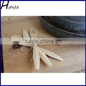 Disposable Wooden Forks, Spoon, Knife With Hot Stamp Customized SPT013B