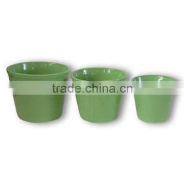 color glazed flower pots