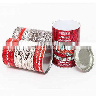 Bakery Powder Use Fancy Metal Lid Cardboard Tube Box with Aluminum foil liner