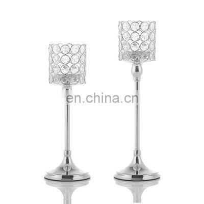 Gold and silver home decoration wedding table crystal candle holders