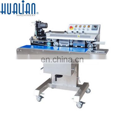 FRS-1120W Hualian Color Ribbon Coding Print Printing Heat Food Plastic Bag Continuous Band Sealer Sealing Machine